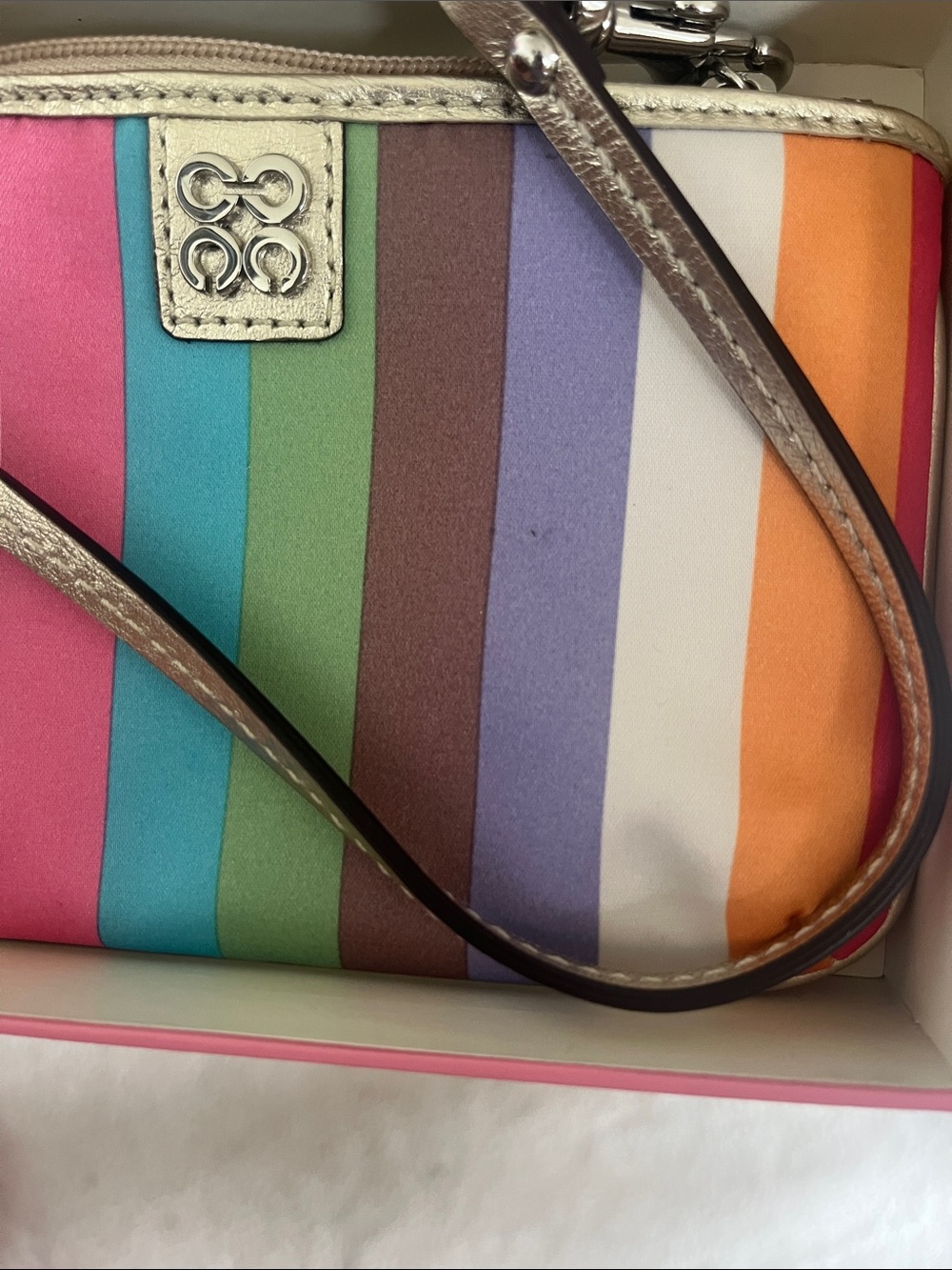 Coach Legacy Stripe Legacy Wristlet Y2K 47510 Rare - Picture 2 of 10